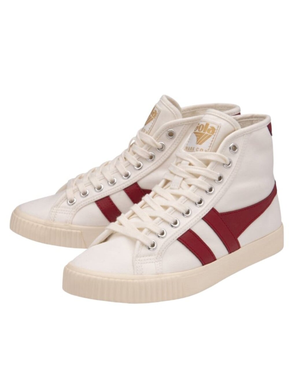 Gola Tennis Mark Cox High Sneakers, Off White/Deep Red, US 9